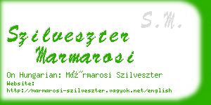 szilveszter marmarosi business card